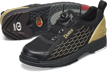 Picture of Dexter Mens The C-9 Knit Boa Black Gold Bowling Shoes
