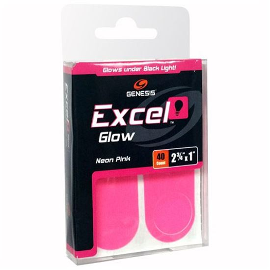 Picture of Genesis Excel Glow Neon Pink Black Light Performance Tape Pre Cut 40 Count