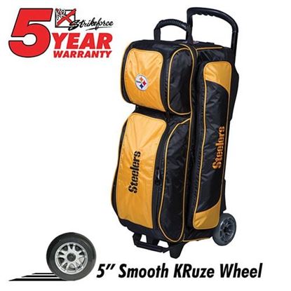 Picture of KR Pittsburgh Steelers 3 Ball Premium Triple Roller NFL Bowling Bag